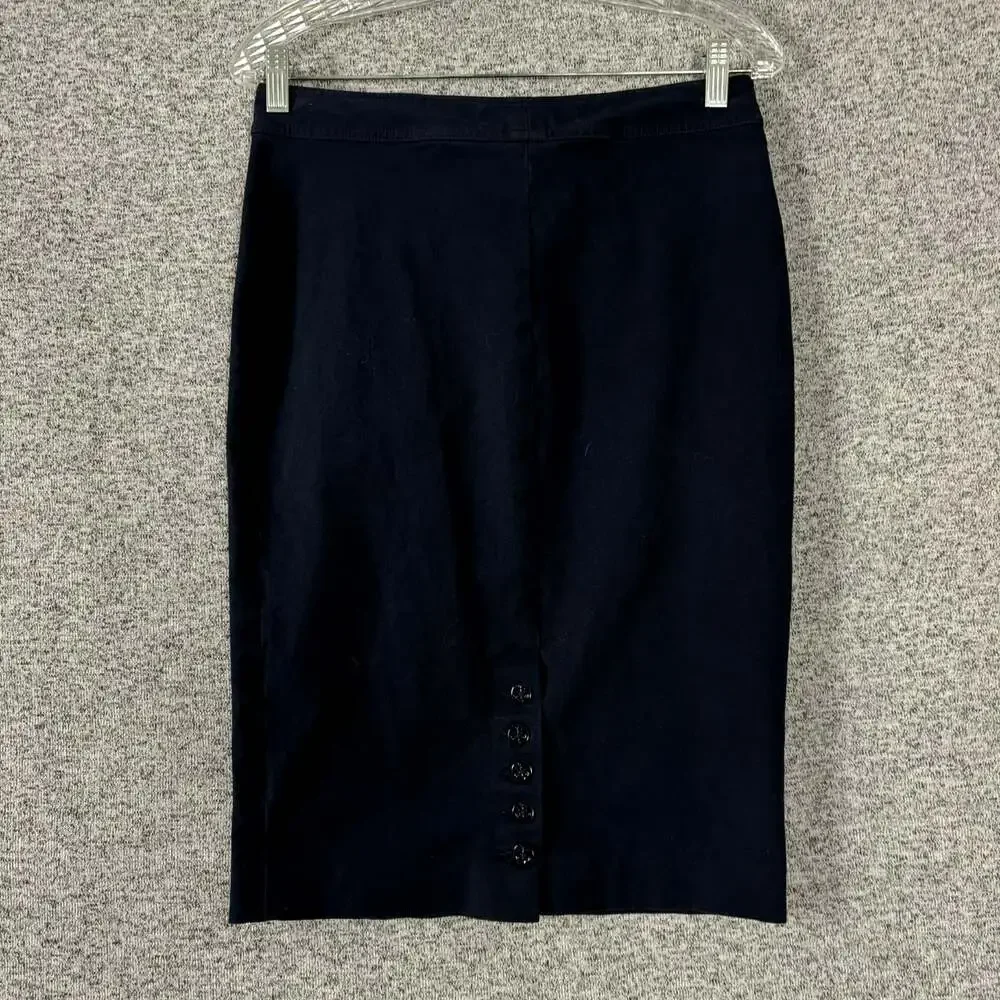 Ralph Lauren Black Label Women's Size 4 Dark Blue Cotton Pencil Skirt